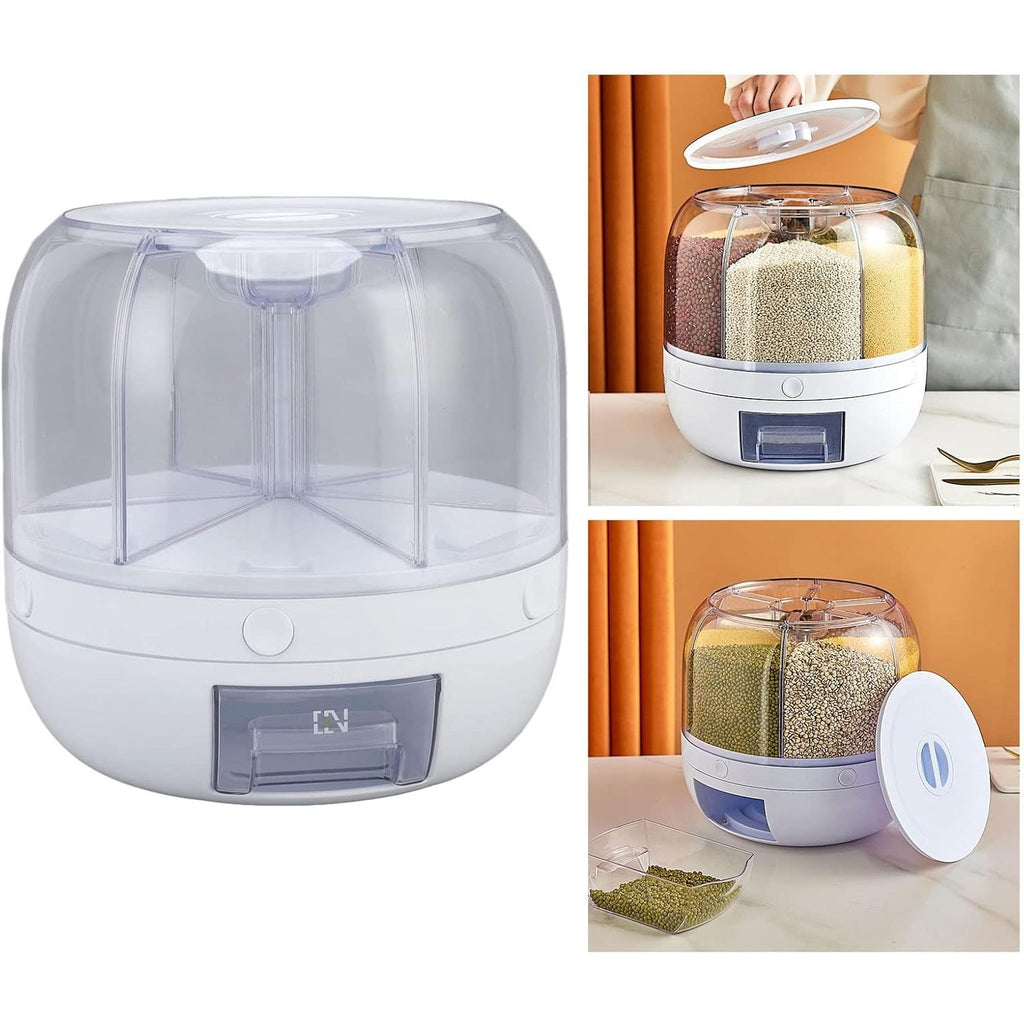BRAND NEW ~ Kitchen Countertop Rotating Cereal Candy 6 Grid Storage Dispenser
