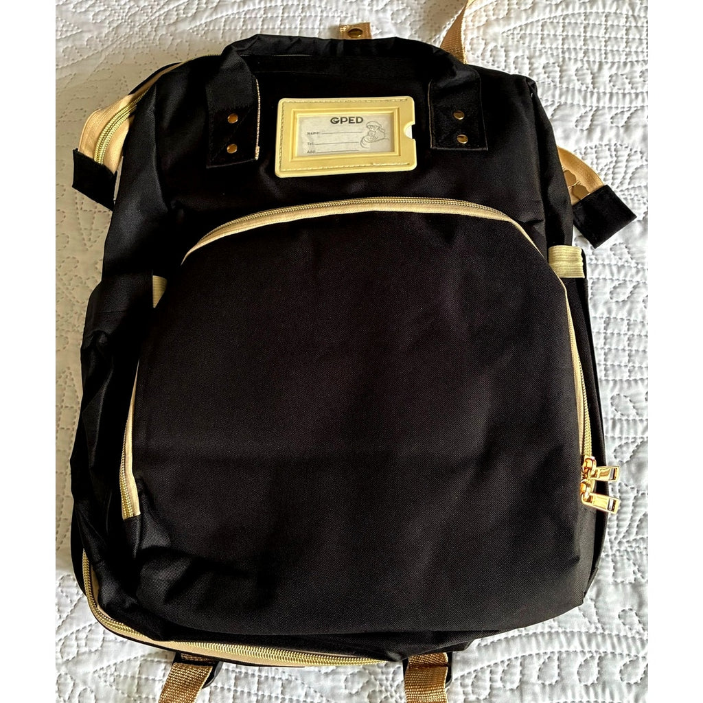 BRAND NEW ~ Black USB Multifunctional Large Capacity Travel Diaper Bag Backpack