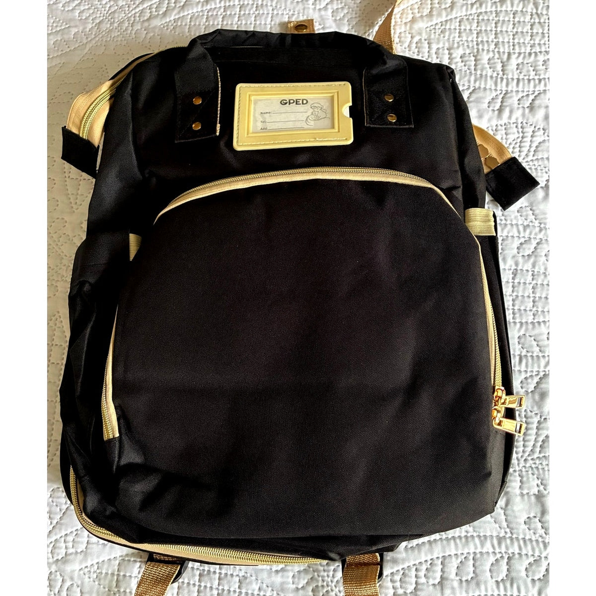 BRAND NEW ~ Black USB Multifunctional Large Capacity Travel Diaper Bag Backpack