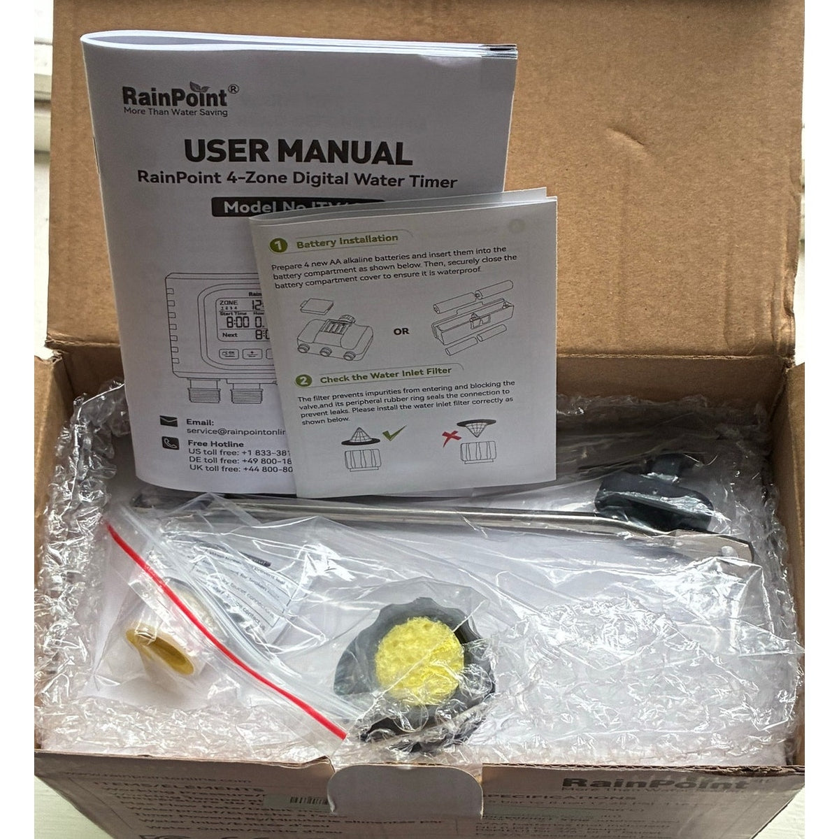 BRAND NEW ~ 4 Outlets Garden Hose Water Timer Programmable Watering Sprinkler