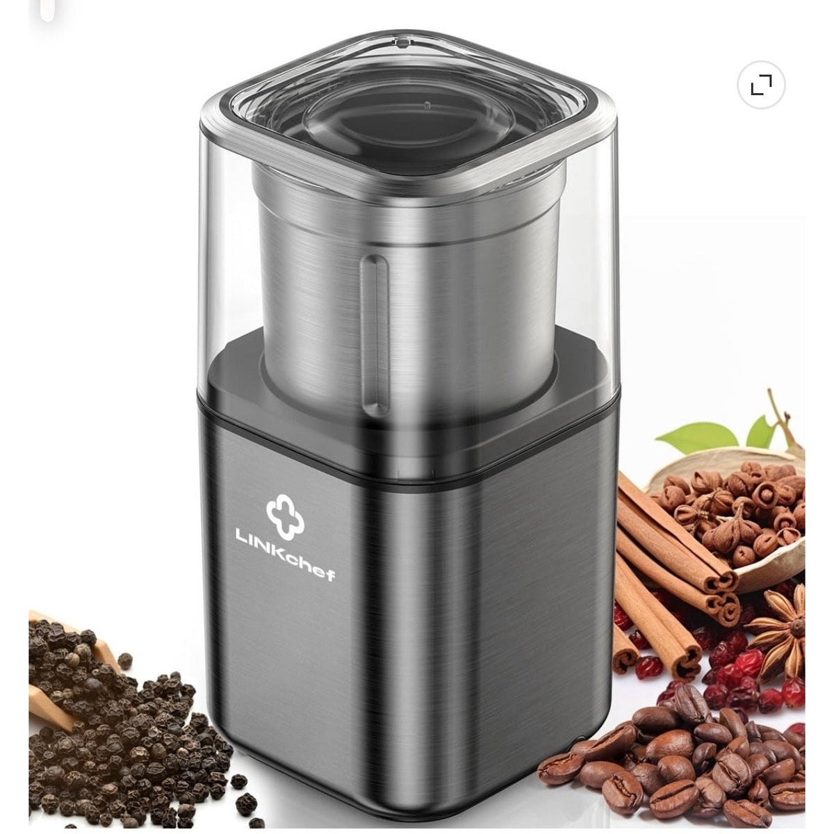 BRAND NEW ~ Black Coffee Bean ~ Tea ~ Spice Grinder Stainless Steel Four Blades