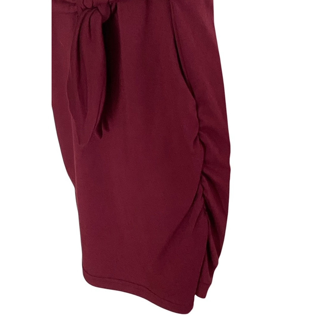 NWT ~ Burgundy Knit Wrap Front Ruched Side Long Sleeve Top ~ Women's Size MEDIUM