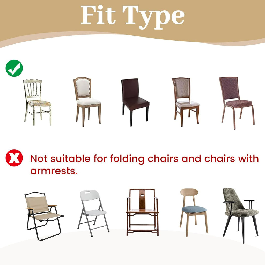 BRAND NEW ~ Set/4 Brown Removable Fitted Chair Skirt Stretch Spandex Covers
