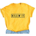 NWT ~ Women's Yellow "Killin' It" T-Shirt Summer Top ~ Size LARGE