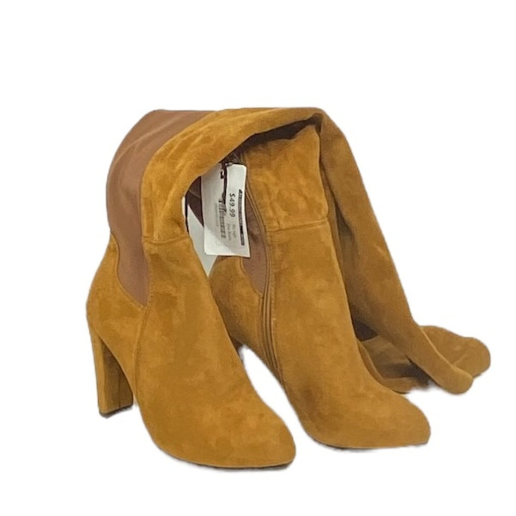 NWT ~ Rust Brown Suede Over-The-Knee Boots NWT Size 35 ( 5 ) Stretchy Back