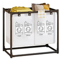 BRAND NEW ~ Laundry Cart Hamper Basket On Wheels 2 Compartments & Extra Bags