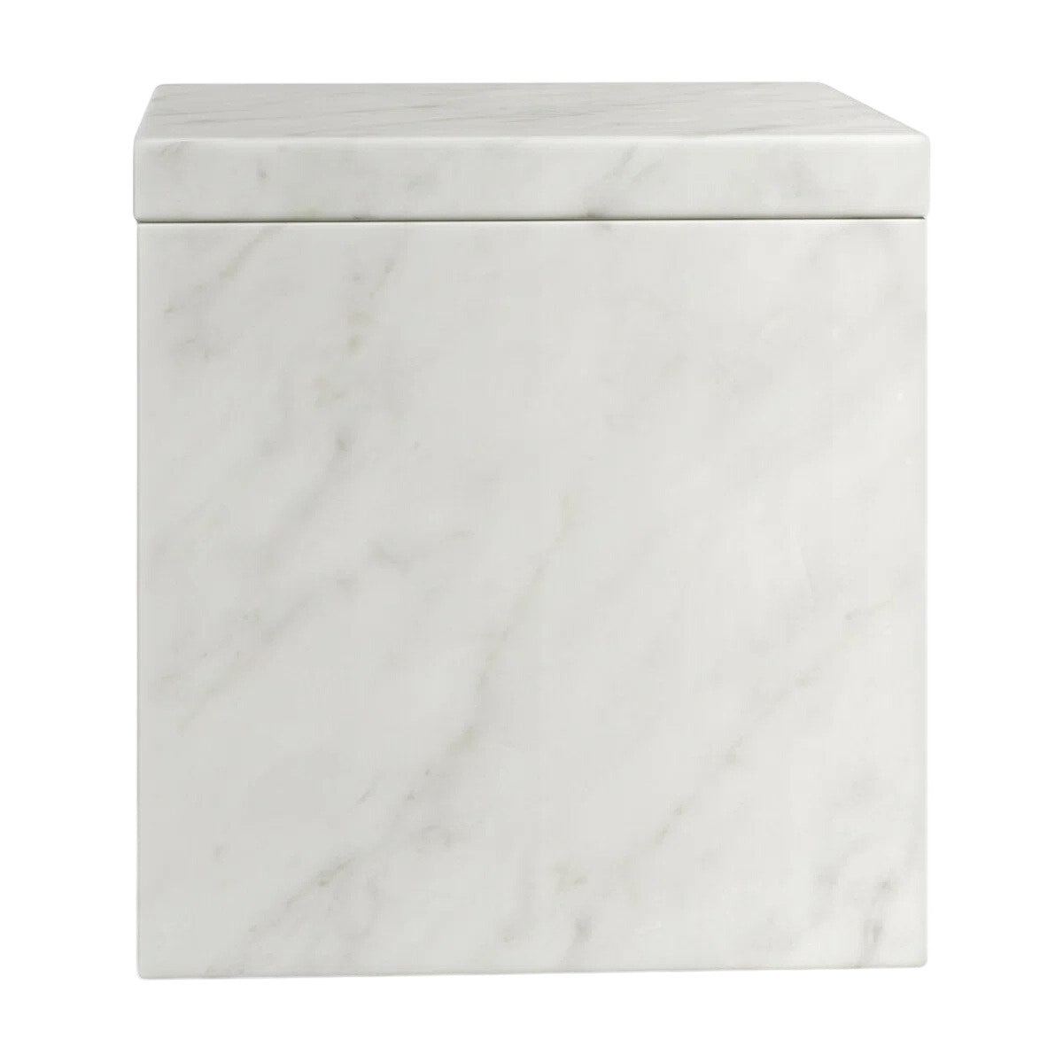 NWT ~ Marmol White & Gray Genuine Marble Bathroom Counter Storage Box with Lid