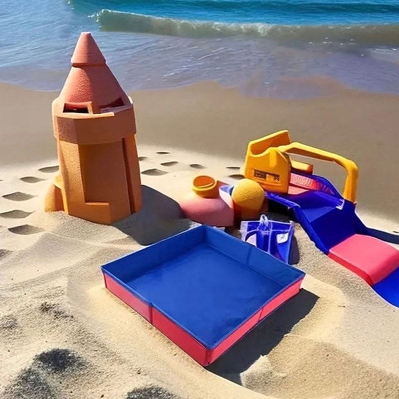 BRAND NEW ~ Blue Indoor Outdoor Beach Sand Table Square Foldable Sandbox Toy