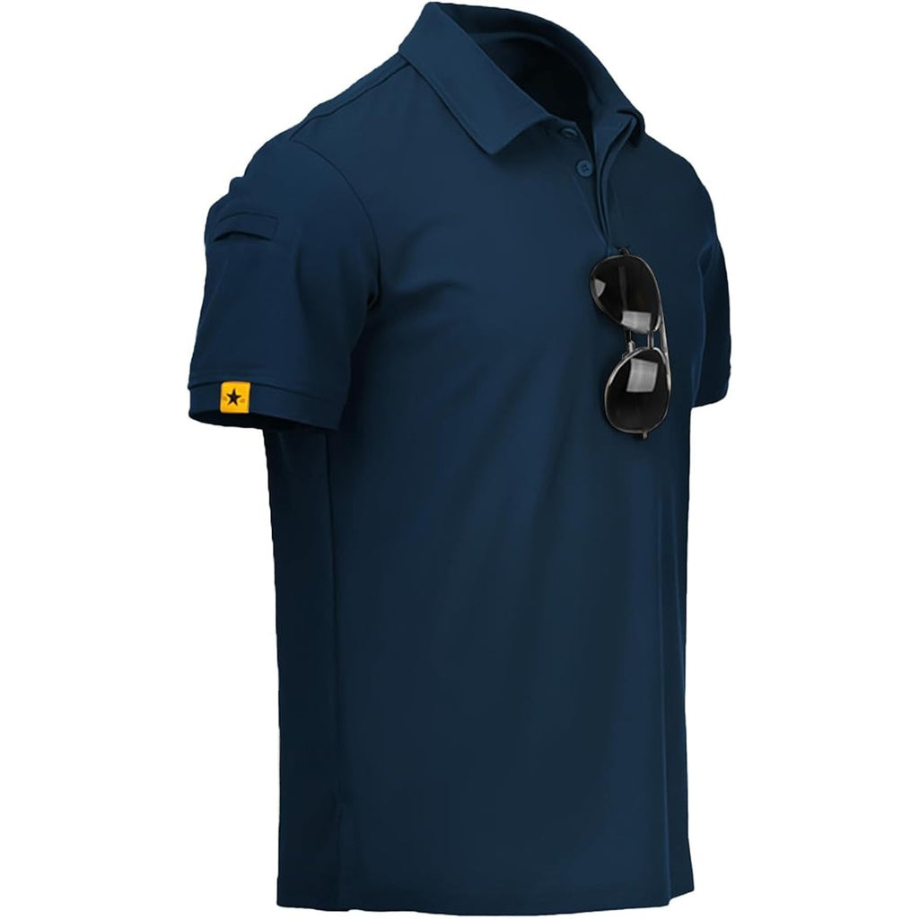 NWT ~ Men's Navy Blue Breathable Moisture Wicking Golf Polo Shirt ~ Size XL
