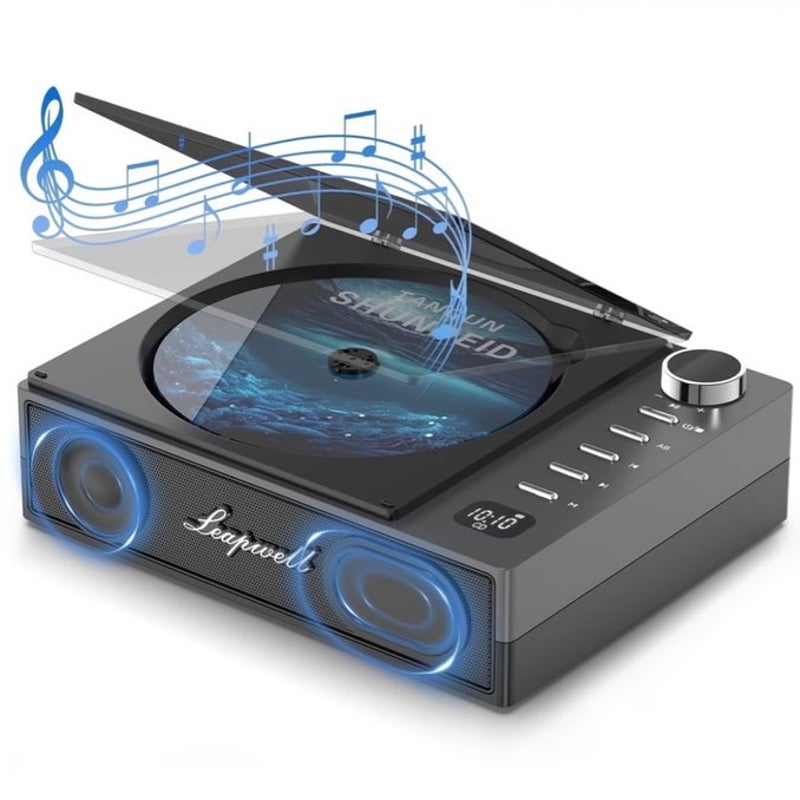 BRAND NEW ~ Black Rechargeable Portable Bluetooth USB CD Player & Speakers