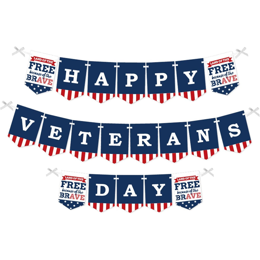 BRAND NEW ~ Happy Veterans Day Patriotic Bunting Banner Party Decoration