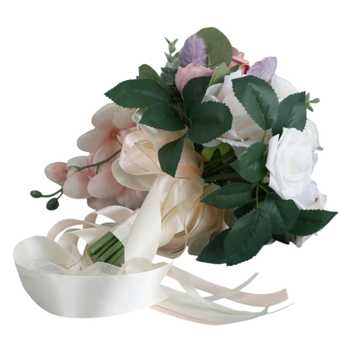 NWT ~ White & Pink Cascading Water Drop Waterfall Bridal Wedding Bouquet