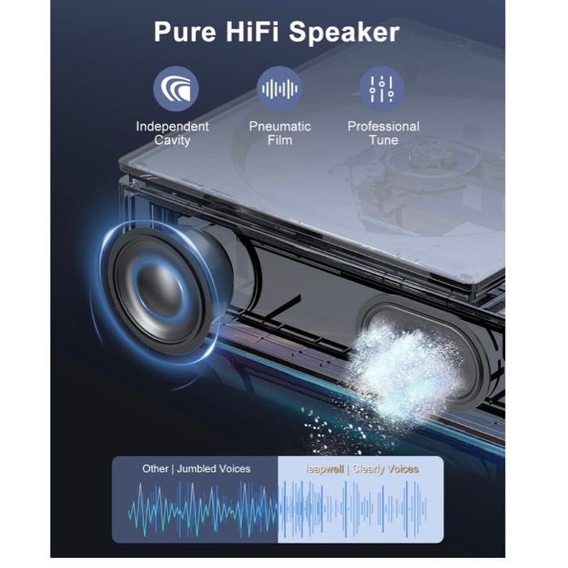BRAND NEW ~ Black Rechargeable Portable Bluetooth USB CD Player & Speakers