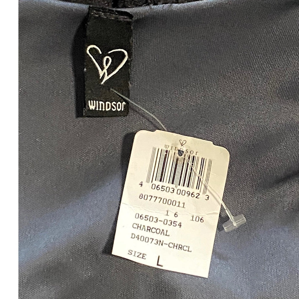NWT ~ WINDSOR Charcoal Gray Knit Wrap Front Romper Short Jumpsuit ~ Womens LARGE