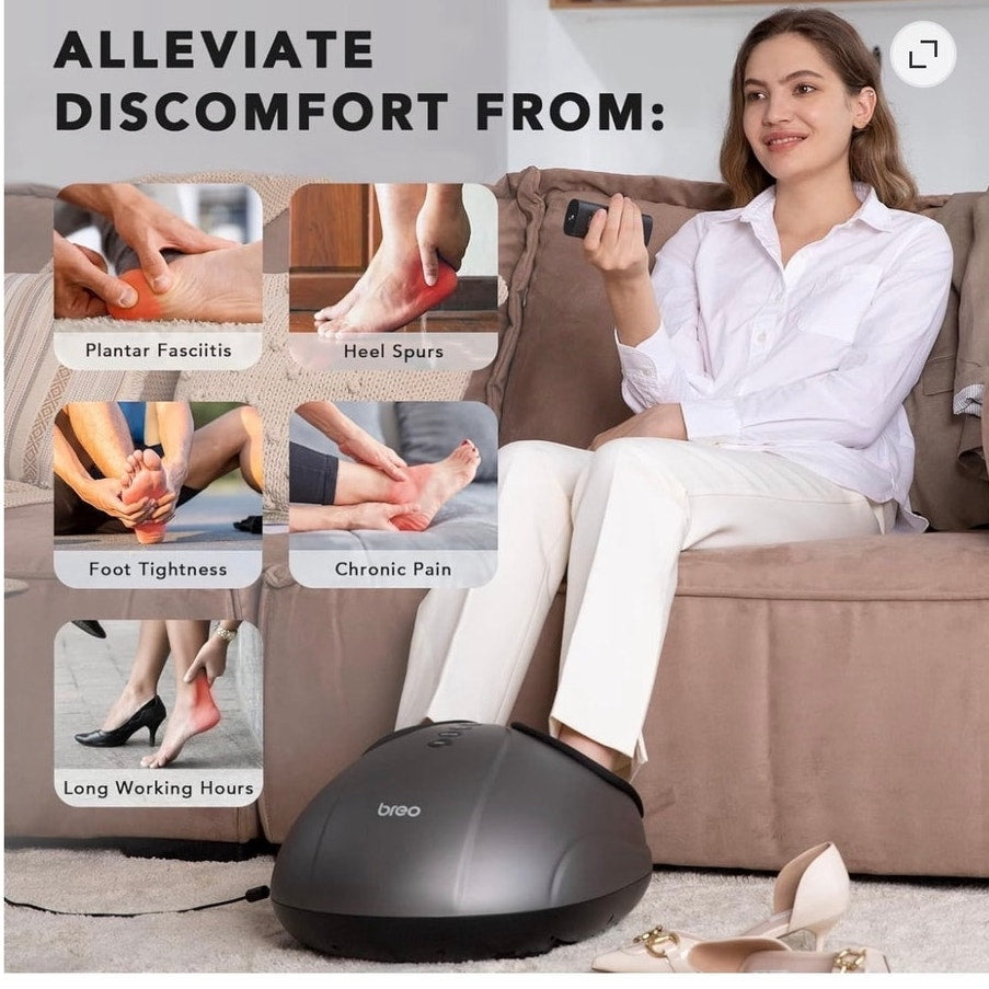 BRAND NEW ~ Shiatsu Deep Kneading Foot Massager with Heat ~ Up to Men's 12