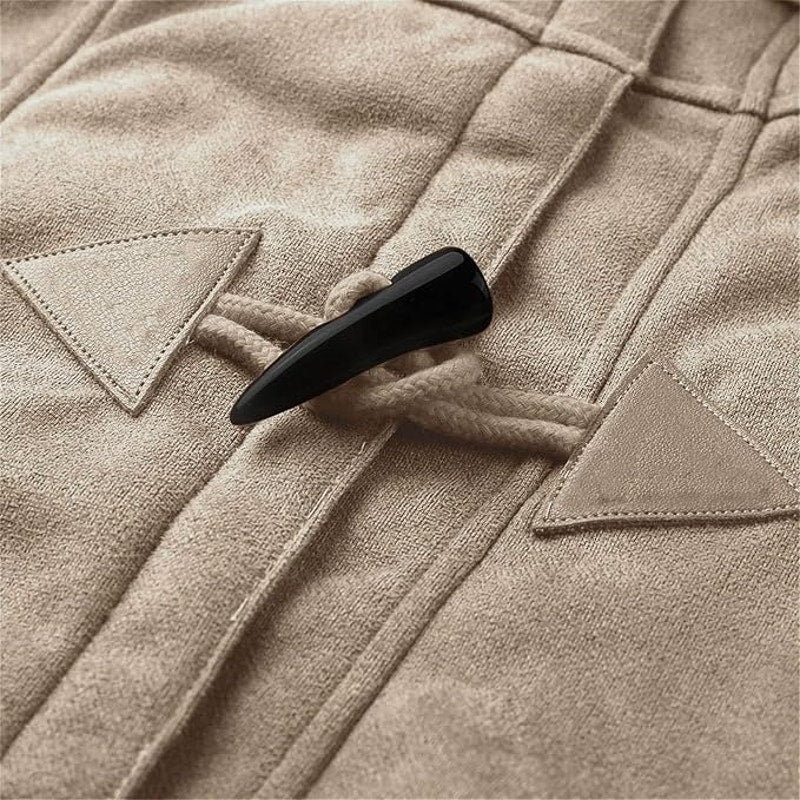 NWOT ~ Women's Khaki Tan Faux Suede Sherpa Lined Coat & Hood ~ Size LARGE