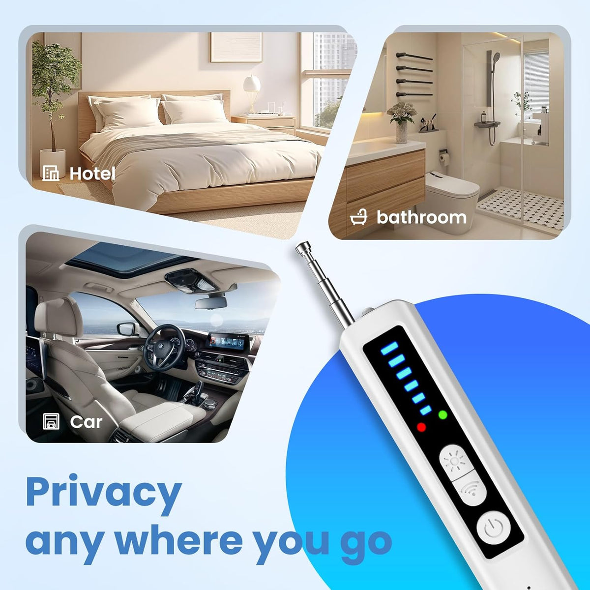 NWT ~ Hidden Camera Detector ~ Bug Wireless Signal Scanner Home Hotel Bathroom