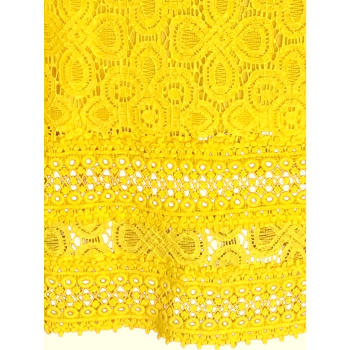 NWT ~ PROJECT RUNWAY Primrose Yellow Eyelet Lace Pencil Skirt ~ Women's Size 12