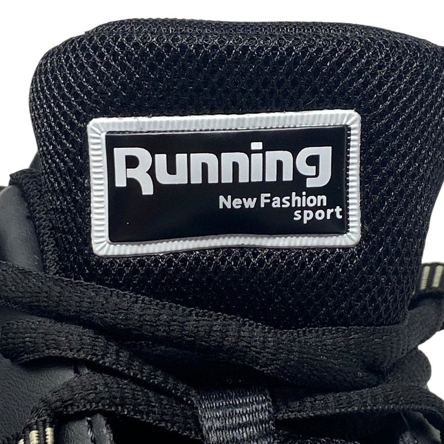 NWT ~ Men's Women's Black & Gray Running Athletic Sneakers Shoes ~ M12 ~ W13.5