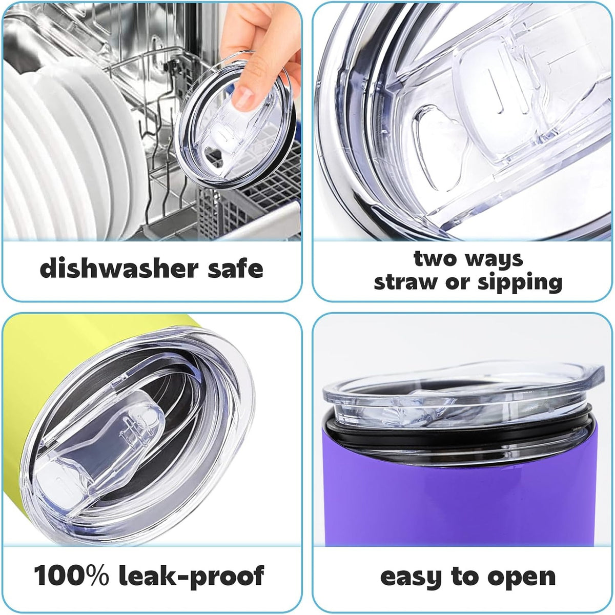 BRAND NEW ~ Set/6 ~ 20oz Skinny Tumbler Spill Proof Replacement Lids