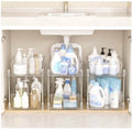 BRAND NEW ~ Set/3 Bathroom Plastic 2-Tier Clear Under The Sink Storage Organizer