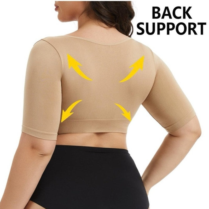 NWT Plus Size Shapewear Upper Arm Shaper Short Sleeve Slimmer Compression Top 1X