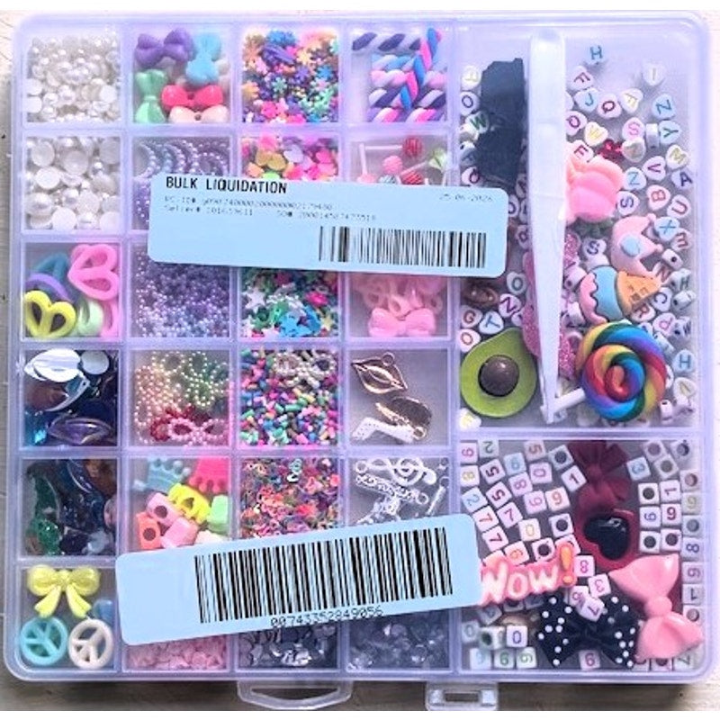 BRAND NEW ~ 3000pcs Assorted Charms Kawaii Bows Pearls Rhinestones Kit