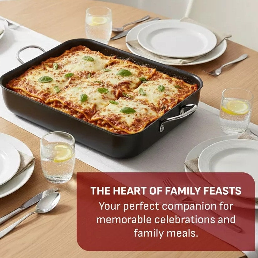 BRAND NEW ~ T-Fal Black Simply Cook 13"x16" Nonstick Roaster & Removeable Rack