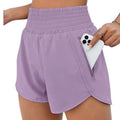 NWT ~ Women's Light Purple Athletic High Waisted Running Shorts with Pockets ~ M