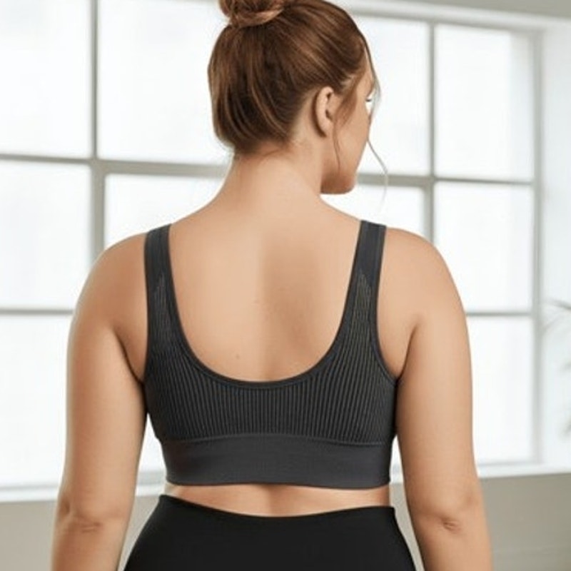 NWT ~ 2 Pack Plus Size High Support Wireless Seamless Padded Sports Bras ~ 2X