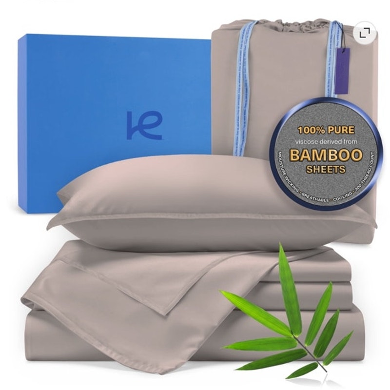 BRAND NEW 3pc Twin Size Gray Mist 100% Organic Bamboo Viscose Cooling Sheet Set