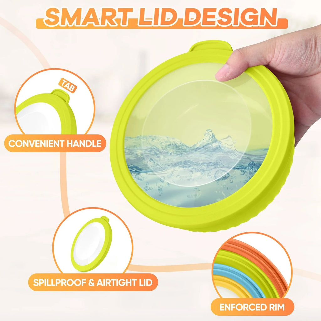 BRAND NEW ~ Set/8 Colorful Dishwasher Safe Plastic Nesting Mixing Bowls & Lids