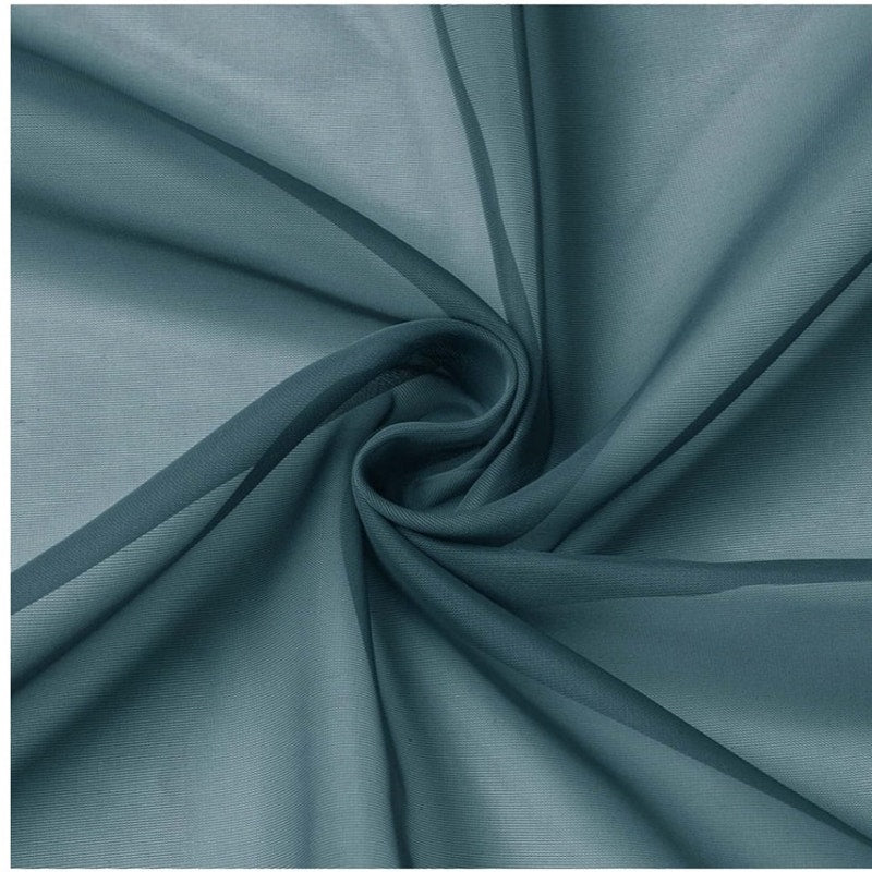 BRAND NEW ~ Set/2 Dusty Blue Sheer Curtain Valances with Rod Pockets ~ 42W x 14L