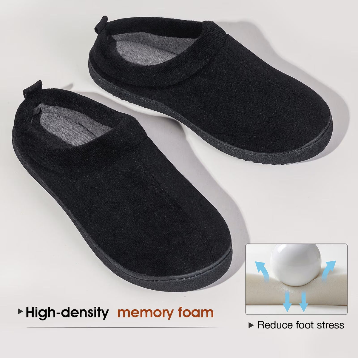 BRAND NEW ~ Men's Comfort Fleece Memory Foam Clog Non-Slip Slippers ~ 10/11