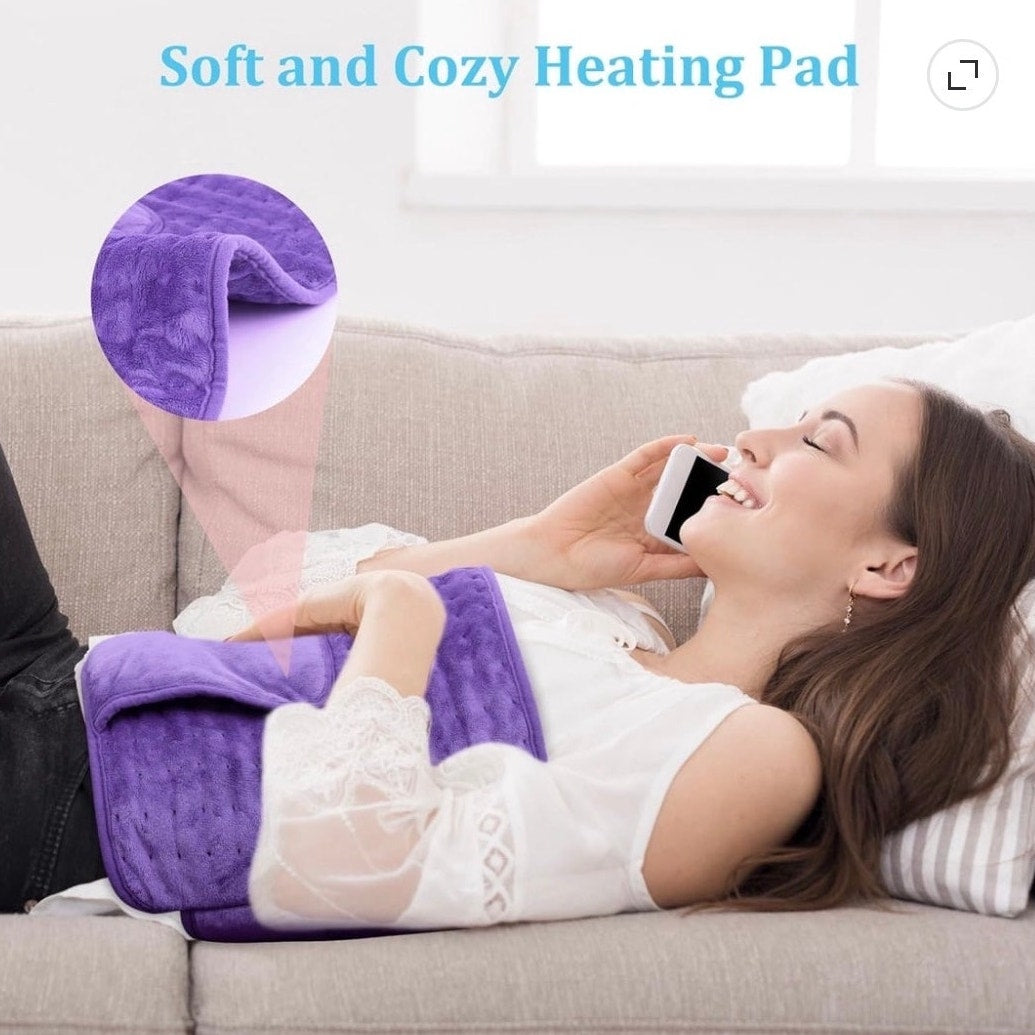 BRAND NEW ~ Purple 12" x 24" Heating Pad with 20" Belt Auto Off 6 Heat Level