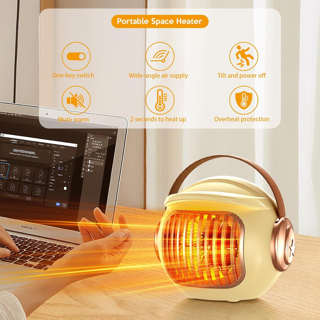 BRAND NEW ~ Small Quiet Indoor Space Heater ~ Tip Over & Overheat Protection