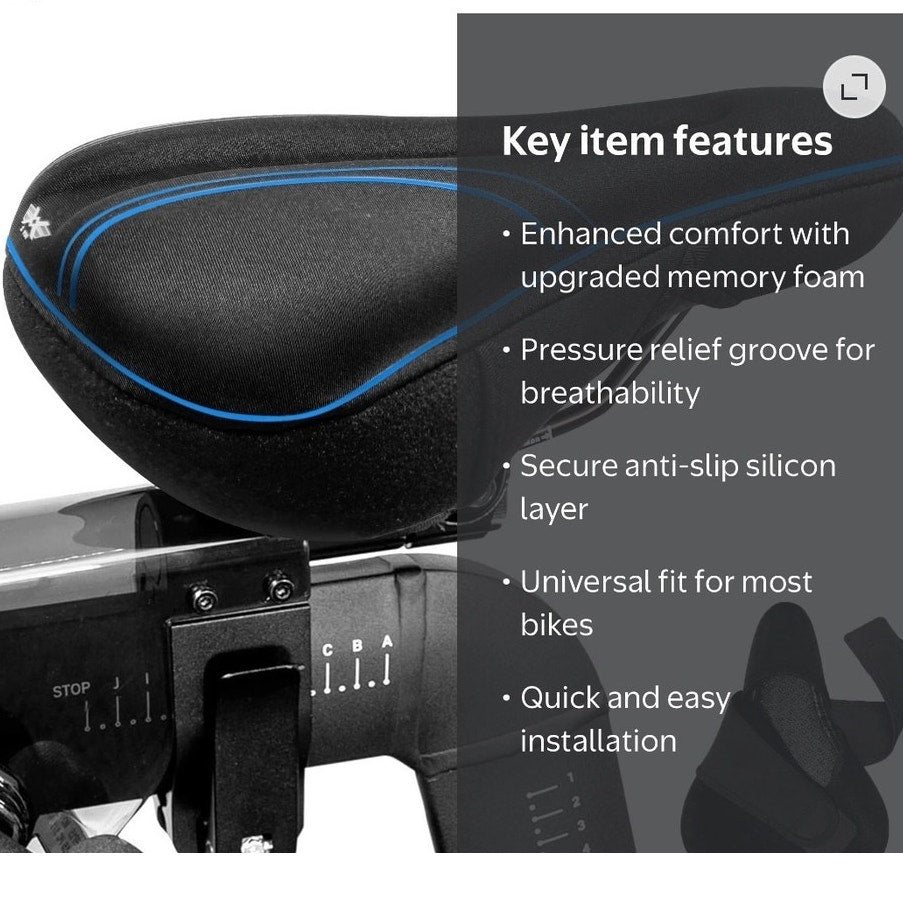 BRAND NEW ~ XWING Padded Memory Foam Bike Seat Cover & Velcro Straps