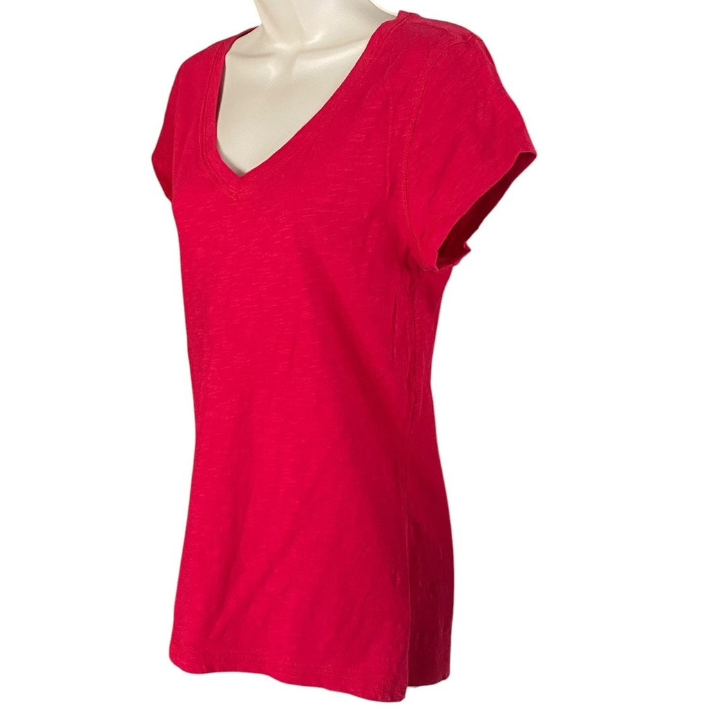 NWT ~ SO "Wild Cherry" Red V-Neck Cap Sleeve Casual T Shirt Top ~ Women's XL