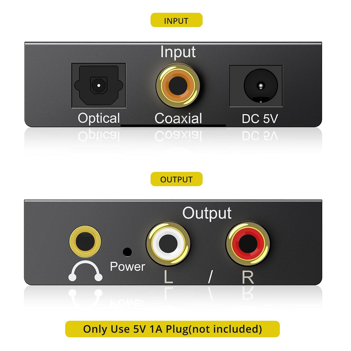 BRAND NEW 192KHz Digital to Analog Audio Converter Digital Optical Jack Adapter