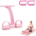 BRAND NEW Pink Portable 8 Tube 3-in-1 Exercise Pedal Resistance Band & Handle