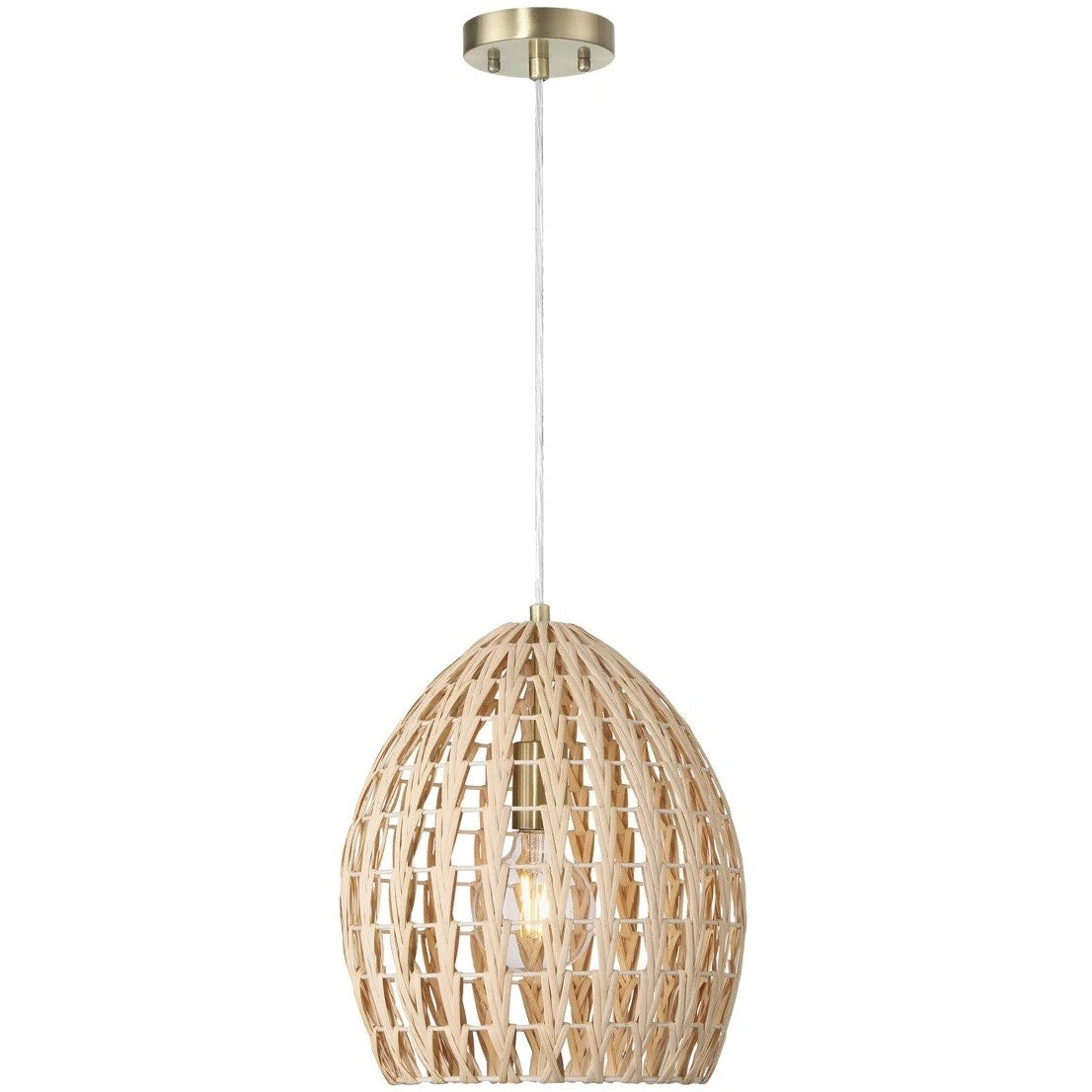 BRAND NEW Large Boho Handwoven Rattan Hanging Bohemian Wicker Lamp Light 14"x12"