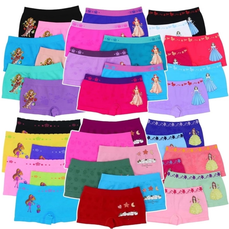 NWT ~ BRAND NEW ~ Set/6 Girls Multicolor Boyshorts Panties Underwear ~ LARGE