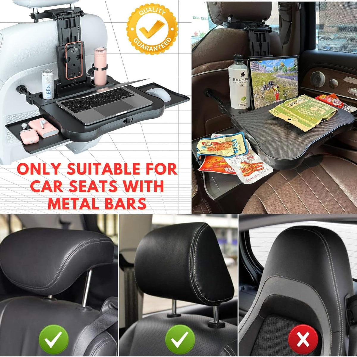 BRAND NEW ~ Large Car Desk Laptop Eating Food Activity Table Tray & Cupholder