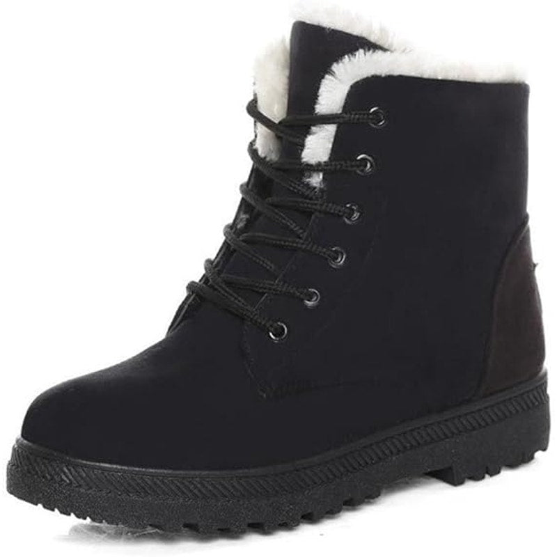 BRAND NEW ~ Women's Black Ankle Boots Comfortable Lace Up Outdoor Booties Size 8