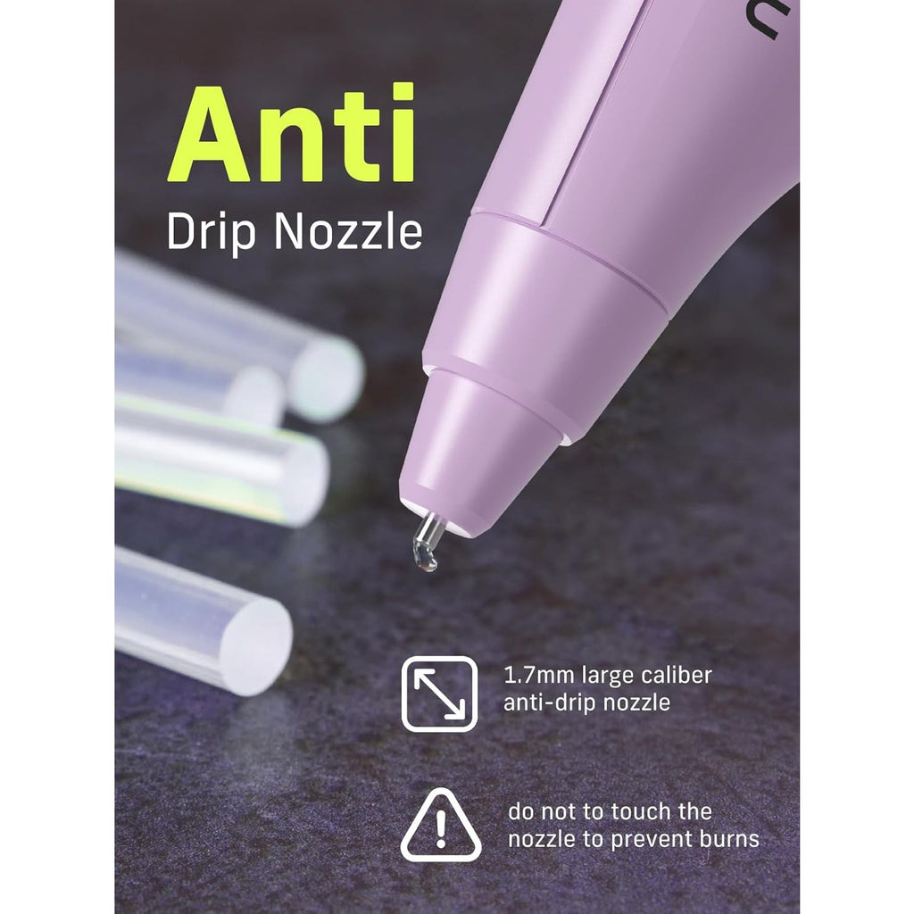 NWT ~ PINK Cordless Anti Drip Nozzle Hot Glue Gun Kit & Glue Sticks