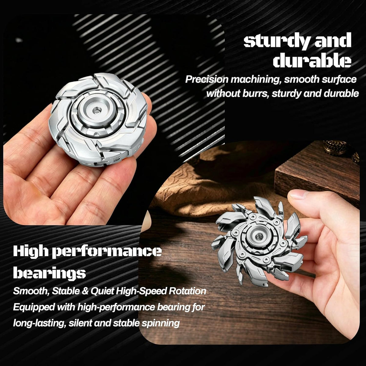 BRAND NEW ~ Metal Fidget Open Armor Slider Spinning Toy Stress Relief Autism