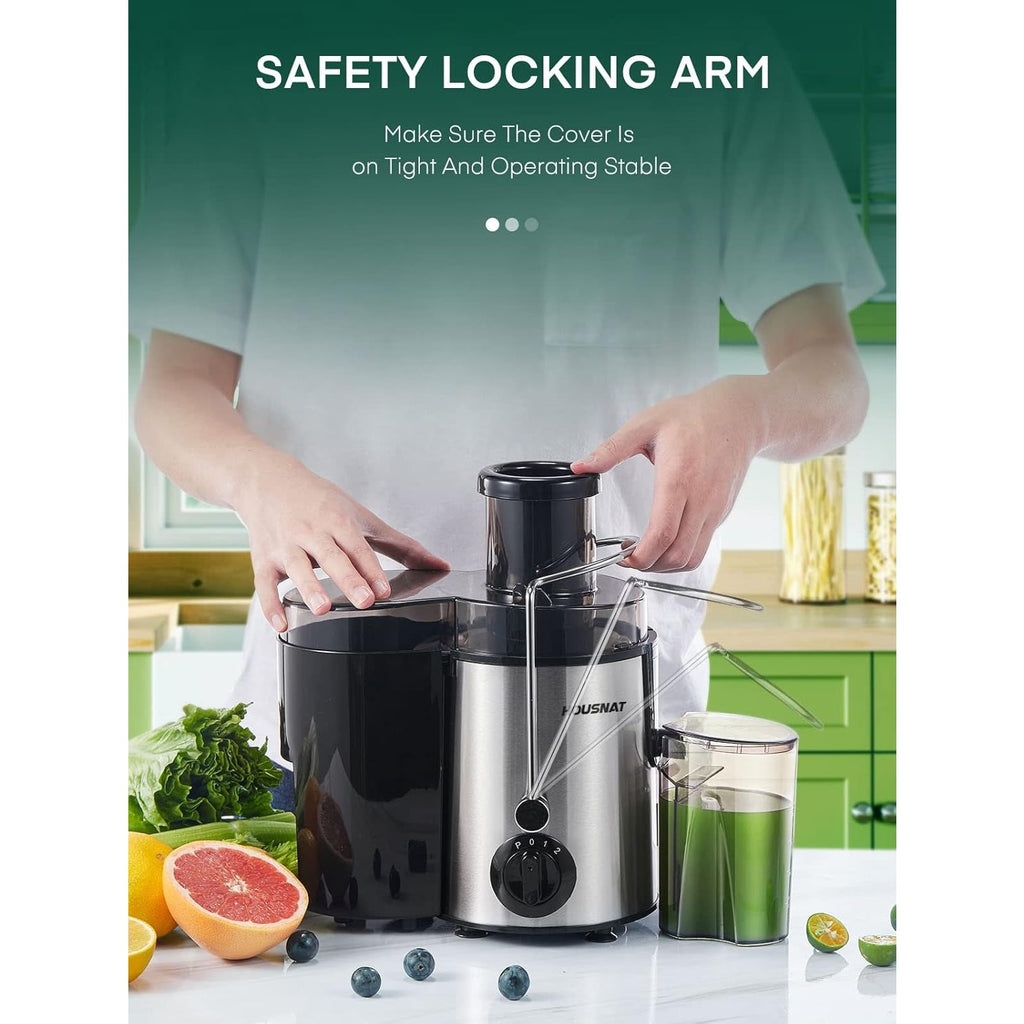 NWT ~ Black & Silver Centrifugal Juicer ~ Whole Fruit & Vegetables Extractor