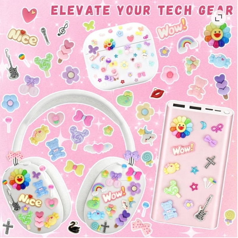 BRAND NEW ~ 3000pcs Assorted Charms Kawaii Bows Pearls Rhinestones Kit