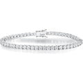 BRAND NEW ~ White Gold Plated Round Cubic Zirconia Classic Tennis Bracelet ~ 7"