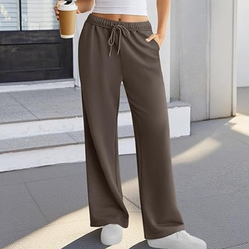 NWT ~ Women's Brown Front & Back Pocket Open Leg Activewear Sweatpants ~ XL